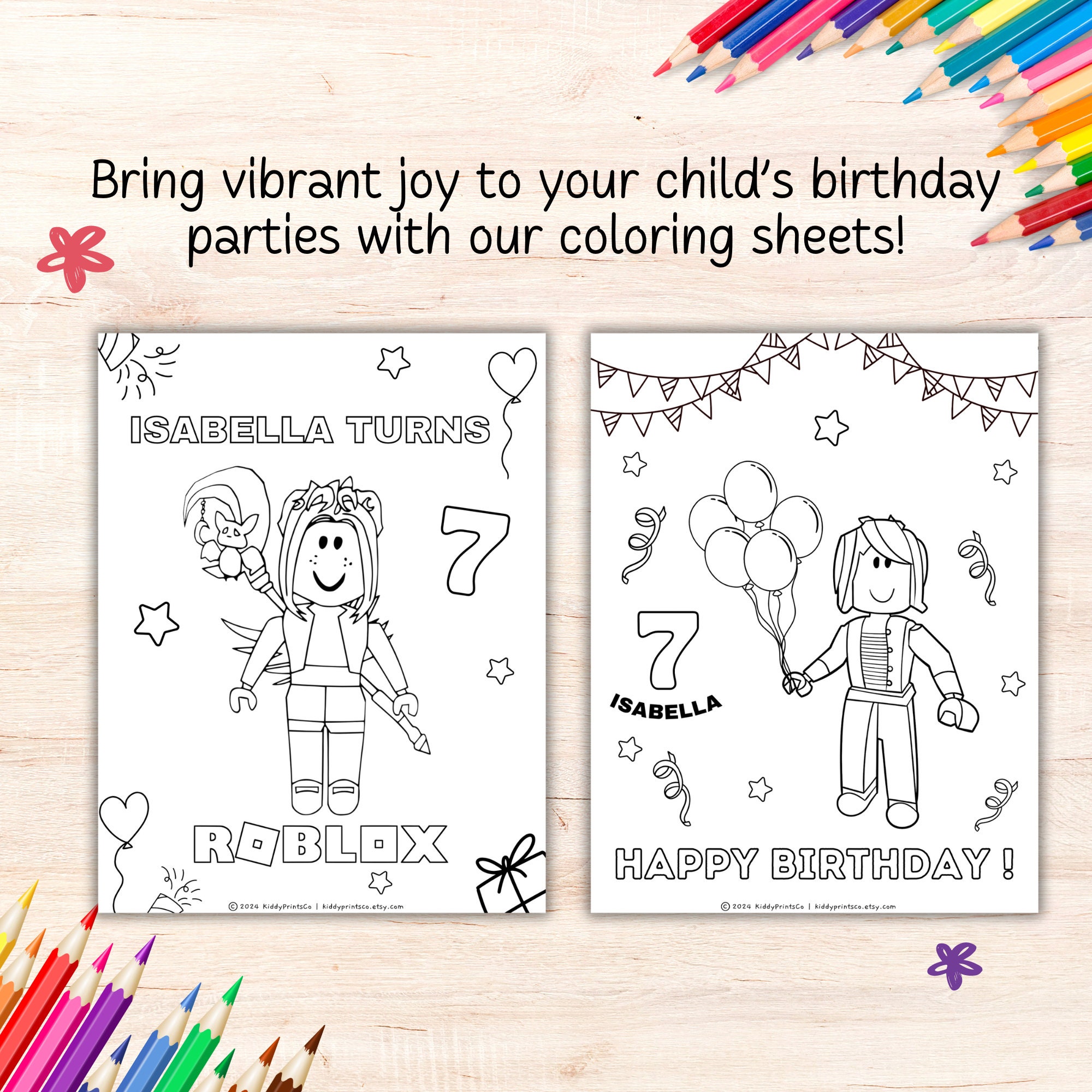 Roblox Birthday Coloring Sheet,roblox Girl Avatar Activity Sheet ...