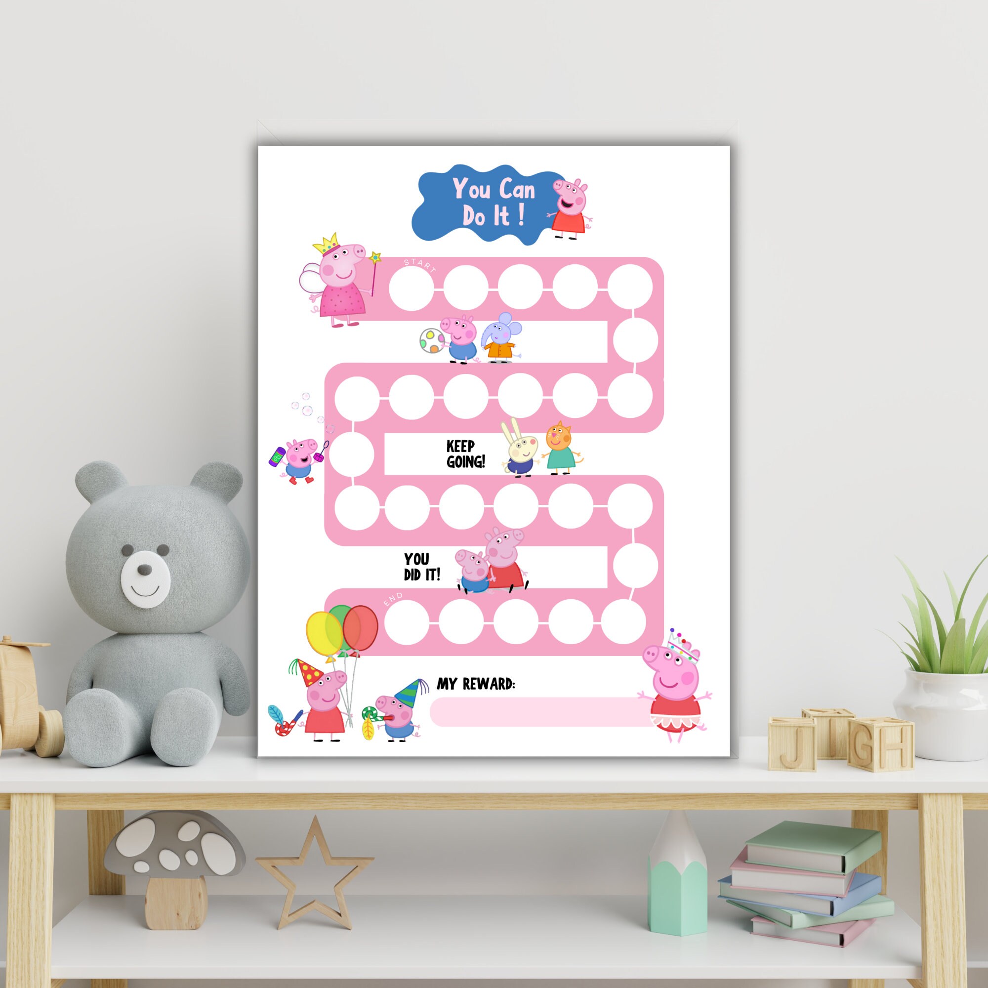 Peppa Pig Reward Chart for Kids, Kids Reward Chart, Peppa Pig Sticker Chart, Peppa Pig Potty ...