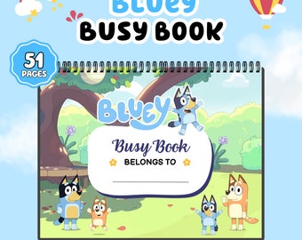 Cahier d'activités Bluey, livre occupé à imprimer, livre d'activités pour tout-petits, livre d'activités Bluey, classeur d'apprentissage imprimable Bluey pour les enfants d'âge préscolaire et les tout-petits.