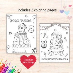 Roblox Birthday Coloring Sheet, Roblox Activity Sheet, Printable Roblox Birthday Party, Roblox Coloring Pages, Roblox Birthday Favors image 3