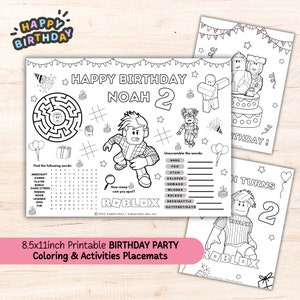 Roblox Birthday Coloring Sheet, Roblox Activity Sheet, Printable Roblox Birthday Party, Roblox Coloring Pages, Roblox Birthday Favors image 2