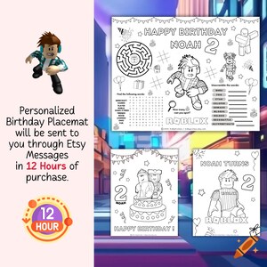 Roblox Birthday Coloring Sheet, Roblox Activity Sheet, Printable Roblox Birthday Party, Roblox Coloring Pages, Roblox Birthday Favors image 6