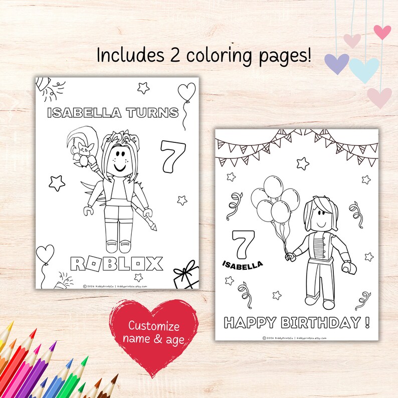 Roblox Birthday Coloring Sheet,roblox Girl Avatar Activity Sheet ...