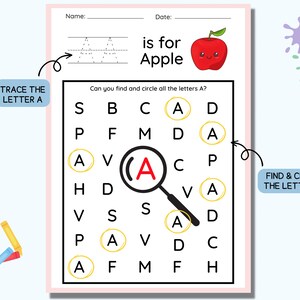 Letter Hunt Printables ABC Worksheets Kindergarten Printables - Etsy
