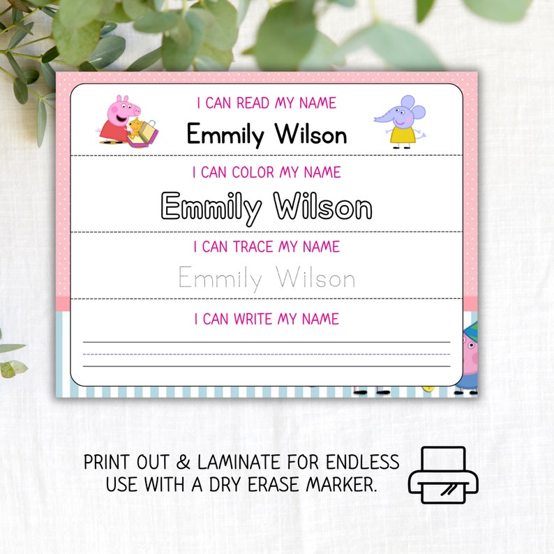 Custom Name Tracing Sheet Handwriting Practice Personalized Name Trace