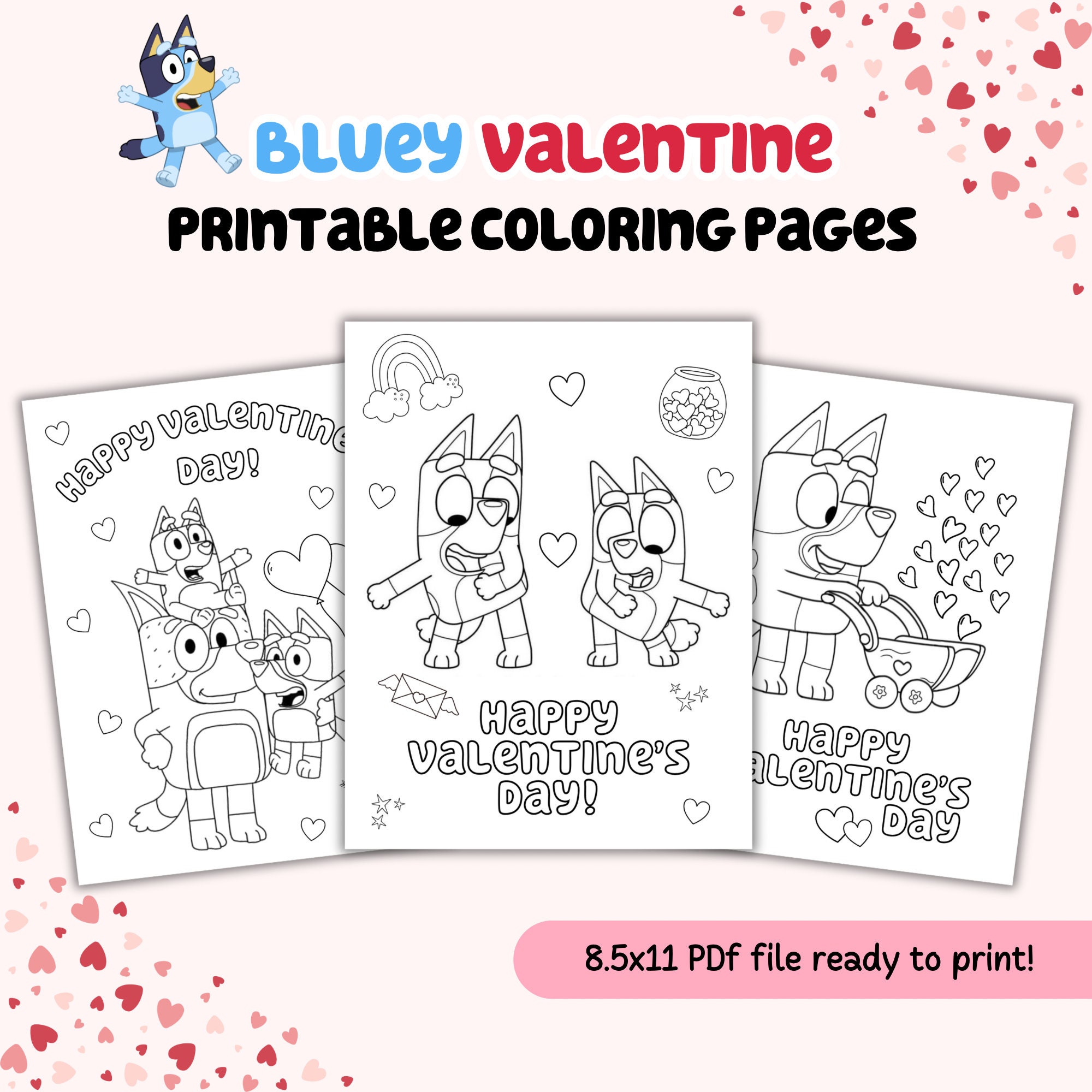 Bluey Valentine Coloring Pages Valentine Coloring Pages Bluey Bluey Valentine Coloring Pages Valentine Coloring Pages Bluey