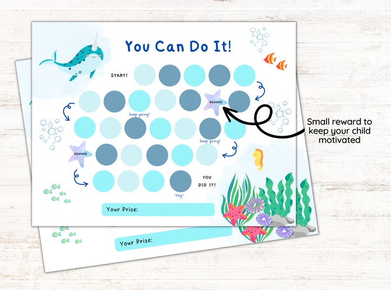 Under the Sea Reward Chart for Kids Under the Sea Sticker Etsy