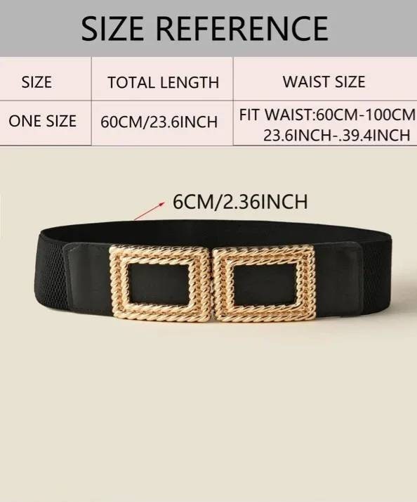 Women Stretch Black Belt Wide Black Belt Wide Buckle Belt Etsy