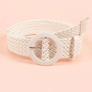 White top fabric belt