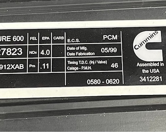 Etiqueta adhesiva de identificación para tapa de válvula de motor diésel CUMMINS SIGNATURE 600 Black Edition de 1999