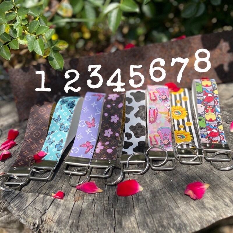 Faux Leather Keychain - Etsy