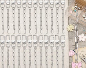 25PCS Keychain Making Kit with Key Rings, Lobster Clasps, Swivel Snap Hooks and Extender Chains, Extender Chains, Jewelry Making Supplies