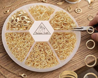 1000PCS Open Jump Rings Kit with 40 Lobster Clasps & Jump Ring Opener, Jewelry Making Supplies for Necklaces, Bracelets, Earrings,Keychains