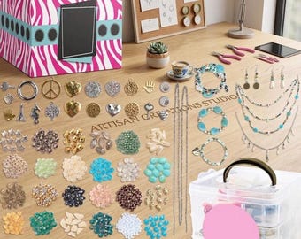 Deluxe Jewelry Making Kit with Beads and Video Course, DIY Necklace, Bracelet & Earring Craft Set for Beginners, Teens and Women Gift