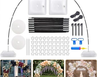 Kit de soporte ajustable para arco de globos de 2,7 m x 3 m, marco reutilizable para guirnalda de globos para bodas, cumpleaños, baby showers, fiestas y fondos para fotos.