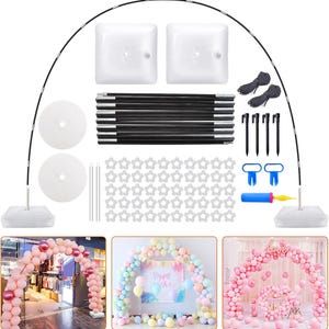 Adjustable Balloon Arch Kit 9FT x 10FT, Balloon Garland Stand Frame for Wedding, Birthday, Baby Shower, Party Photo Backdrop Decor