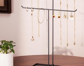 Metal Necklace and  Bracelet Holder – Jewelry Stand Organizer for Necklaces, Bracelets, Elegant Display, Perfect Gift for Women