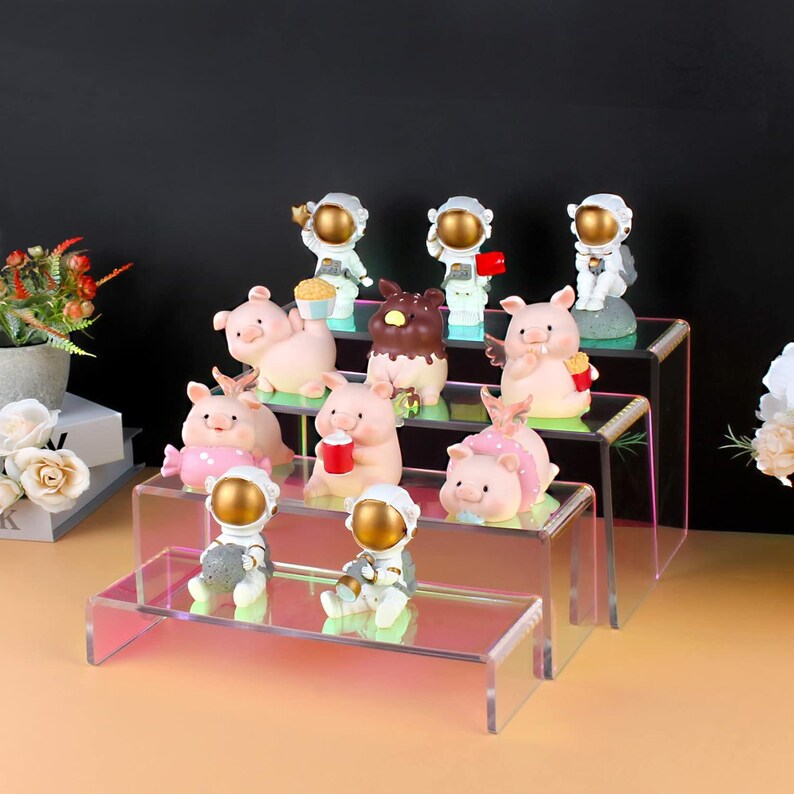 Set of 4 Acrylic Display Risers, 4-level Tiered Stand for Jewelry ...
