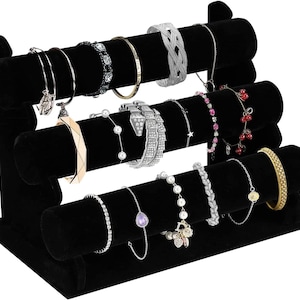 3-Tier Velvet Bracelet Holder Stand  Jewelry Organizer for Bangles, Watches, Display Showcase, Watch Display Stand, Gift for Wife