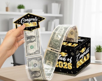 Class of 2026 Cash Gift Holder Box, 2026 Graduation Money Box Black, Congrats Grad Party Decor for High School and  College Gifts