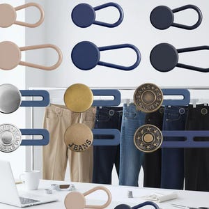 12PCS Button Extenders for Jeans and Pants, No Sew Instant Waistband Extenders for Men Women, Adjustable 1–1.8 Inch Waist Expansion Set