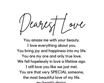 Love Poem For Wife Husband, Love Poem For Boyfriend, Husband Wife Gift Present Poem Verse, Custom Poem For Husband, Poem gift, couple gifts