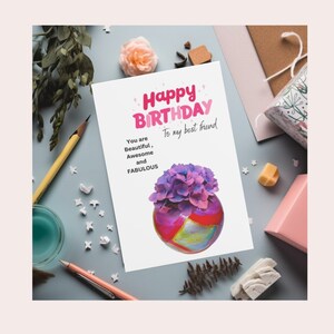 Bestie Card with Message | Best friend card | Friendly Card | Bff card | BFF love card | best friend gift| BFF birthday