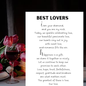 Romantic poem gift, love poetry wall art, anniversary poem, keepsakes, Valentine’s Day gift, unique romantic decor, personalized love poetry