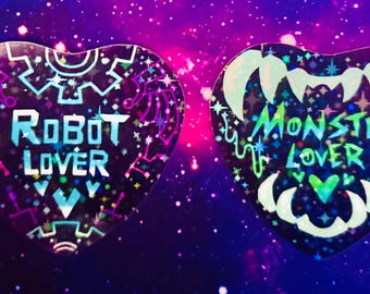 Monster/Robot Lover Holo Sparkly Stickers