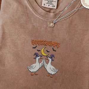 Embroidered Goose Bumps T-shirt Comfort Color, Goose Bumps Sweater, Goose Bumps Embroidery Crewneck, Funny Duck Sweatshirt, Goose Sweater