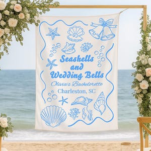 Bachelorette Party Decor, Custom Location Bachelorette Tapestry, Personalized Bachelorette Beach Party Banner, Bachelorette Weekend Backdrop