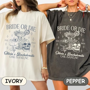Bride Or Die Funny Bachelorette Party Shirts,Til Death Do Us Party,Halloween Bachelorette Favors,Spooky Bridesmaid Gift,Skeleton Bride Shirt