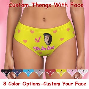 Custom Thong, Personalized Thong with Face, Thong with Photo, Customize Women Underwear with Picture Best Valentine Gift for Girlfriend/Wife