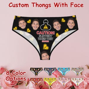 Personalized Photo Women Briefs, Custom Face Briefs, Custom Thong with Face, Funny Bachelor Party Briefs, Anniversary/Valentine Gift For Her