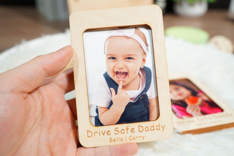 Best Dad Ever Polaroid Photo Car Visor Clip - Drive Safe Car Photo Holder For Father, Grandfather - Fathers Day Gift 2025 - Drive Safe Gift For Dad - Dad's Birthday