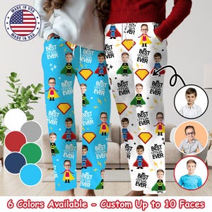 BEST Mom EVER Pajama Pants with Faces, Christmas Gifts for Dad Mom, Women Pajama Pants, Personalized Pajamas with Face, Custom Face Pajamas