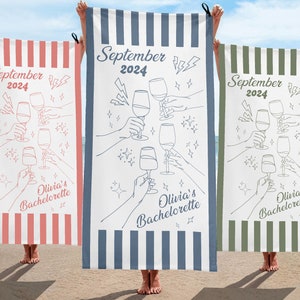Bachelorette Beach Towel, Custom Bachelorette Beach Towel, Bridesmaid Gift, Bachelorette Party Favors, Bachelorette Trip Gift, Bridal Shower