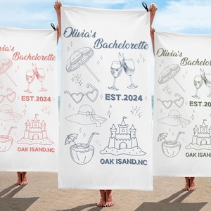 Custom Bachelorette Beach Towel, Bridesmaid Beach Towel, Custom Beach Bachelorette Party Gifts, Coastal Bach Party Favors, Bridal Shower