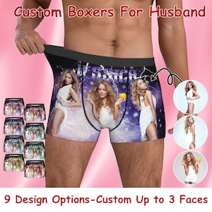Valentine&#39;s Day Gift For Husband Custom Boxers with Picture, Custom Underwear with Face, Personalized Photo on Underwear, Custom Boxer Brief