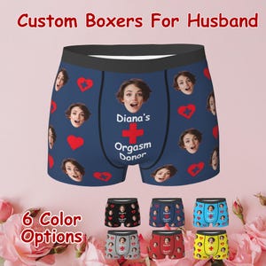 Personalized Face Boxer Briefs For Men, Funny Underwear With Face, Photo Boxers, Custom Anniversary Gifts, Valentine&#39;s Day Gifts For Him