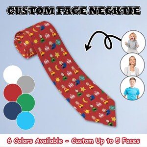 Gifts for Father, Personalized Best Dad Ever Neck Tie, Men&#39;s Face Tie, Custom Ties for Father, Custom Kids Face Tie, Father&#39;s Day Gifts