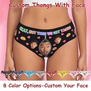Custom Face Thong, Custom Thongs For Couple, Custom Underwear With face, Custom Underwear for women, Valentines Wedding Gift for Him Her