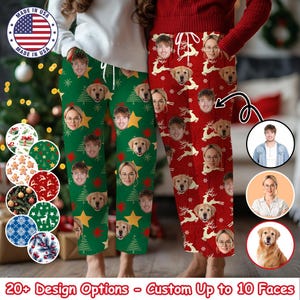 Custom Dog Cat Photo Pajama Pants with Face,Custom Photo Pajama Pants,Custom Pet Face Picture Pajama Pants,Personalized gift for Christmas
