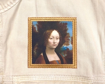 Leonado da Vinci, Portrait of Ginevra de' Benci - Iron on Patch