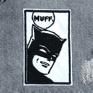 Dark Knight on White Satin - Iron On Patch