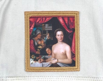 Francois Clouet, A Lady in Her Bath - Iron on Patch