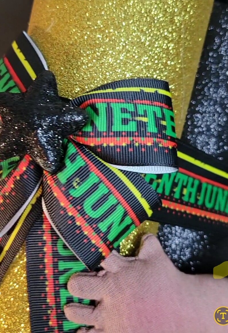 Juneteenth Grosgrain Ribbon, African American Freedom Day - 3 Yards - Etsy