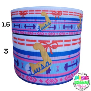Luisa Grosgrain Ribbon Printed.3 yards.Gift of Strength.Brown Girl.Ribbon Skirt.Columbian Princess.Columbian Sisters.Hair Bow.Ruffle Socks