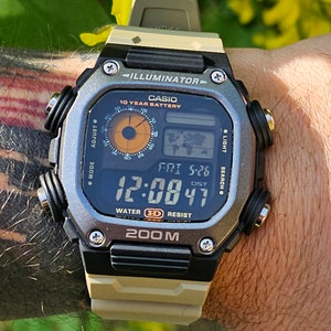 Modified watch based on Casio AE-1200. DW-291 'desert' case and strap plus colorized LCD.