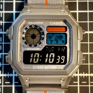 Modified watch based on Casio AE-1200 Hydromod Watch